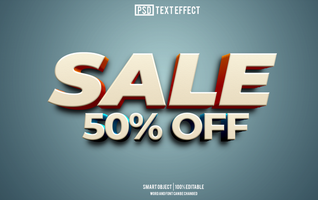 50 percent shopping day special offer discount text effect, 3d text, editable for commercial promotion psd