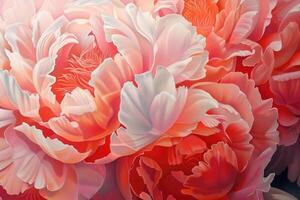 AI generated close up peony flowers background photo