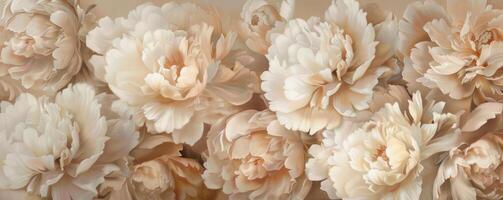 AI generated close up peony flowers background photo