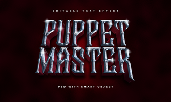 Puppet master game editable text effect template psd