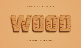 wood text effect psd