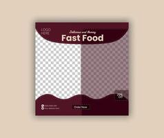 Fast food social media post design. vector