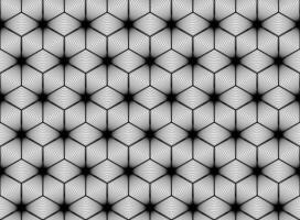 Seamless Optical Rhombus Pattern Background. 3D Cubes block element in Striped Texture. Vector geometric rhombuses lattice pattern with monochrome trellis. Wallpaper Repeating geometric grid wallpaper