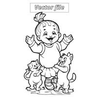 Cute coloring book design for coloring page, vector file