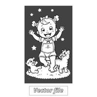 Cute coloring book design for coloring page, vector file