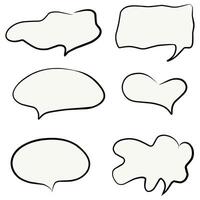 A set of cute vector illustrations featuring speech bubbles in handwritten style for notes.