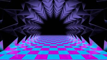 Cyan and Pink Spike Tunnel Background VJ Loop video