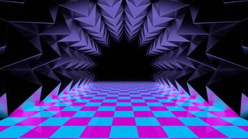 Cyan and Pink Spike Tunnel Background VJ Loop video