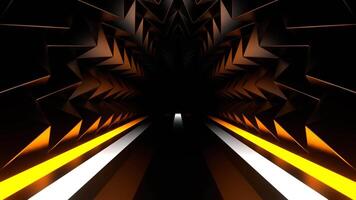 Orange and White Neon Line Spike Tunnel Background VJ Loop video