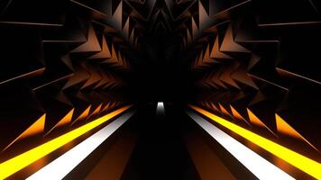 Orange and White Neon Line Spike Tunnel Background VJ Loop video