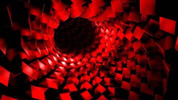 tunnel avec rouge cubes Contexte vj boucle video