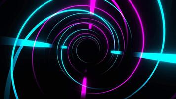 Cyan and Pink Moving Fronted Neon Lines Background VJ Loop video