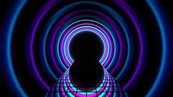 Cyan and Pink Futuristic Cylindrical Tunnel Background VJ Loop video