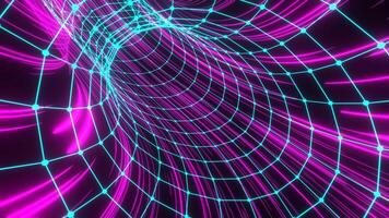 Cyan and Pink Neon Wormhole Background VJ Loop video