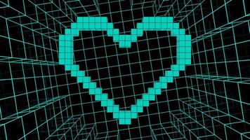 Multicolor Pixel Heart Background VJ Loop video