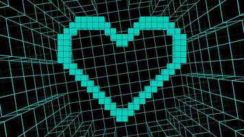 Multicolor Pixel Heart Background VJ Loop video