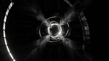 Black and White Rings in Walls Background VJ Loop video