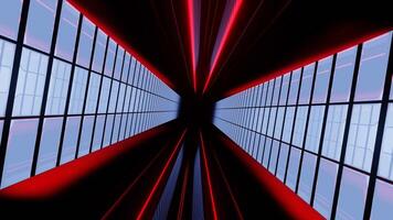 Light Blue and Red Side Cylinders Tunnel Background VJ Loop video