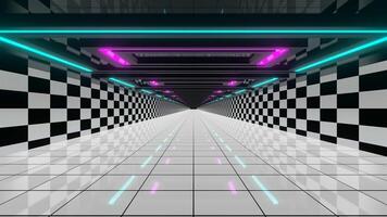 Cyan and Pink Futuristic Hallway Background VJ Loop video