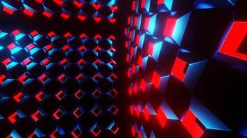 Red and Blue Locked Up in Cubic Background VJ Loop video