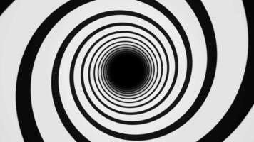 Black and White Hypnotic Spiral Tunnel Background VJ Loop video