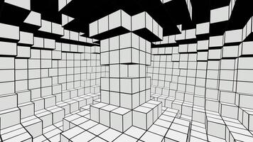 branco e Preto flutuando quadrado cirular movimento fundo vj ciclo video