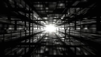 Black and White Abstract Mirrored Cubes Tunnel Background VJ Loop video