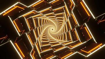 White and Orange Neon Glowing Spiral Chess Type Background VJ Loop video