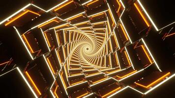 Weiß und Orange Neon- glühend Spiral- Schach Art Hintergrund vj Schleife video