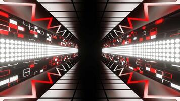 Red and White Neon Light Corridor Background VJ Loop video