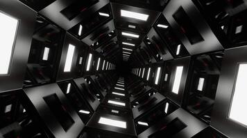 White and Red Mirrored Octagon Tunnel Background VJ Loop video