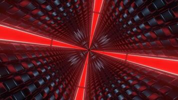 Red and White Changing Neon Light Square Tunnel Background VJ Loop video