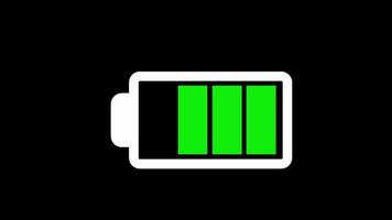 animation of battery charging on black background video