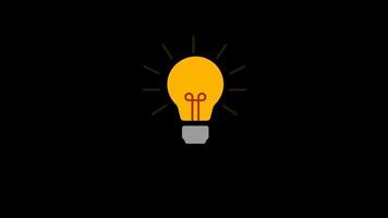 animation of a light bulb on a black background video