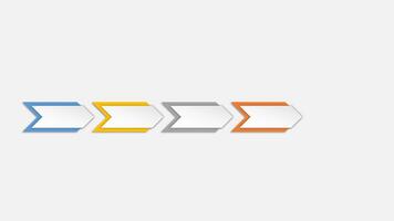 Animation colorful blank shape for design infographic time line templates on gray background. video