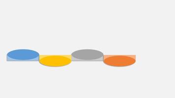 Animation colorful blank shape for design infographic time line templates on gray background. video