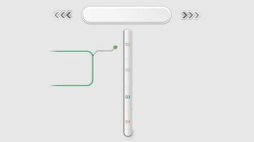 animación vistoso blanco forma 4 4 paso para diseño infografía plantillas en gris antecedentes. video