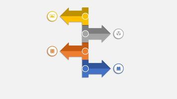 animação colorida em branco forma para Projeto infográfico Tempo linha modelos em cinzento fundo. video