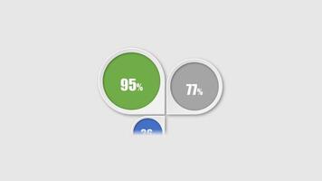 Animation colorful blank shape 4 step for design infographic templates on gray background. video