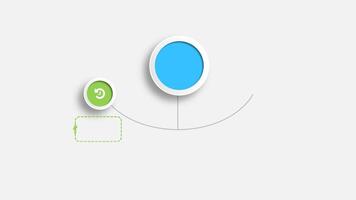 animação colorida em branco forma para Projeto infográfico Tempo linha modelos em cinzento fundo. video