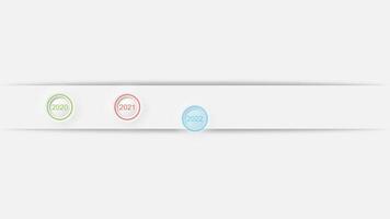 Animation bunt leer gestalten zum Design Infografik Zeit Linie Vorlagen auf grau Hintergrund. video