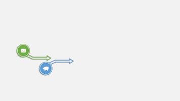 animación vistoso blanco forma para diseño infografía hora línea plantillas en gris antecedentes. video