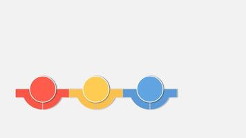 animation coloré Vide forme pour conception infographie temps ligne modèles sur gris Contexte. video