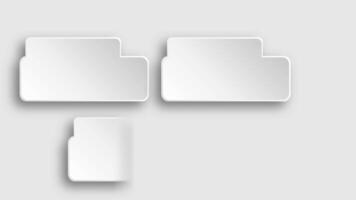 Animation white blank shape 4 step for design infographic templates on gray background. video