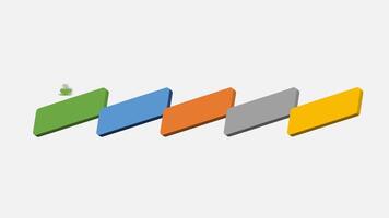 Animation colorful blank shape for design infographic time line templates on gray background. video