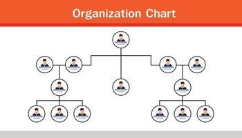 Organization Chart Infographics with People Icon and Abstract Line, Business Structure, Hierarchy of employees,org  Vector Illustration