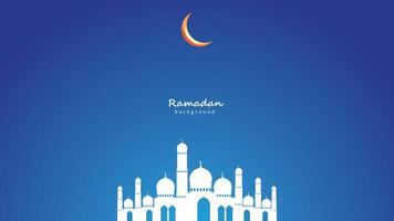 Ramadan kareem vector illustration, ramadan holiday celebration background, isolated in blue background
