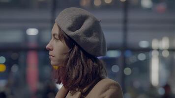 Young Stylish Woman Daydreaming Thinking about Future Life in the City video
