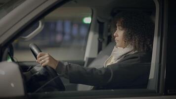 dos enojado mujer discutiendo gritos furioso hablando irritado dentro coche video