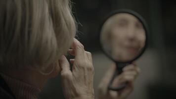 Worried Elderly Woman Waiting at Crowded Trainstation Traveling video